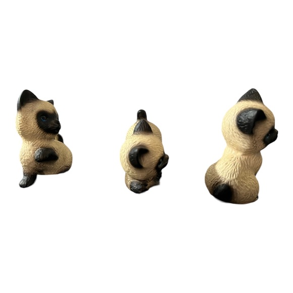 Lot of 3 Vintage Harvey Knox Siamese Kitty Cats Global Art Figurine - Picture 7 of 10